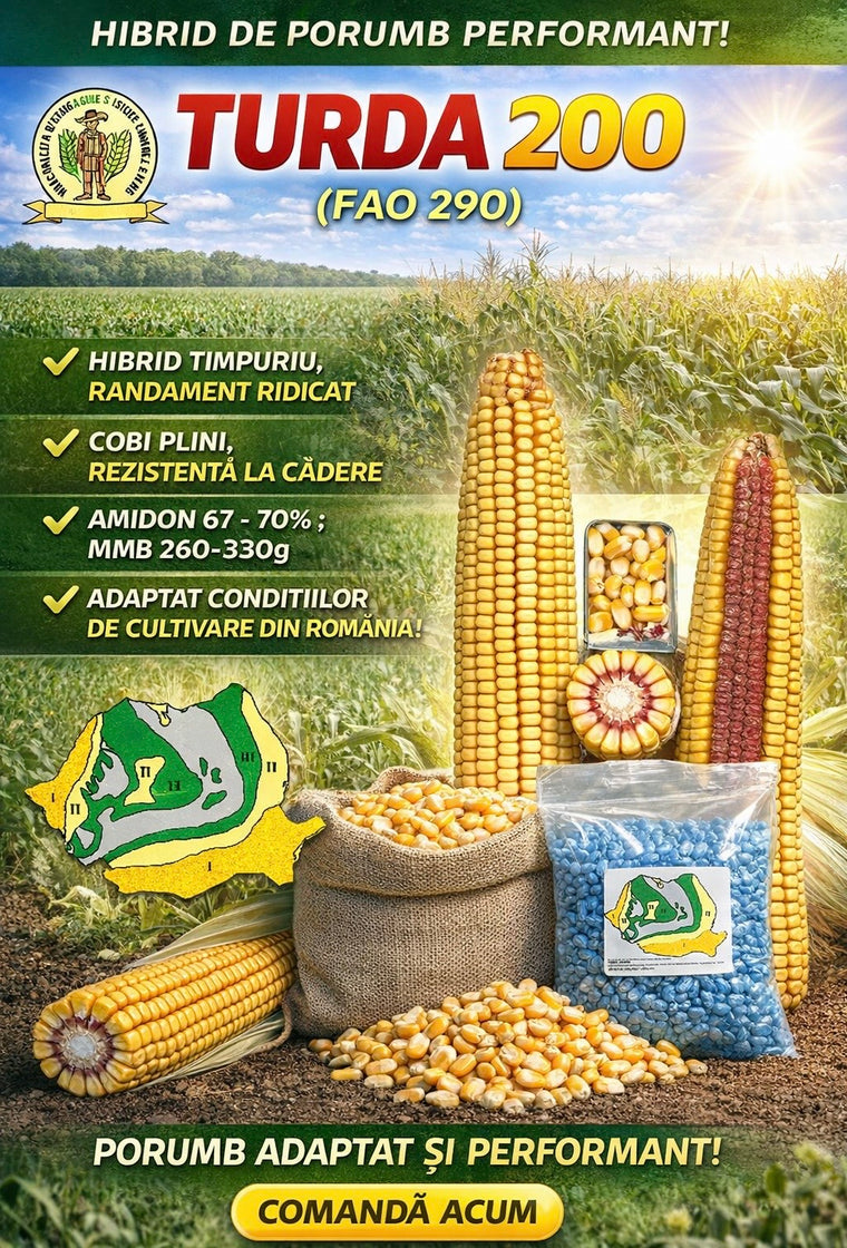 TURDA 200 (FAO 290) – Hibrid de Porumb Timpuriu cu Randament Ridicat în România