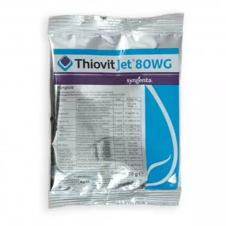 Thiovit Jet 80WG este fungicid de contact cu actiune multipla in combaterea fainarii si cu efect secundar impotriva acarienilor